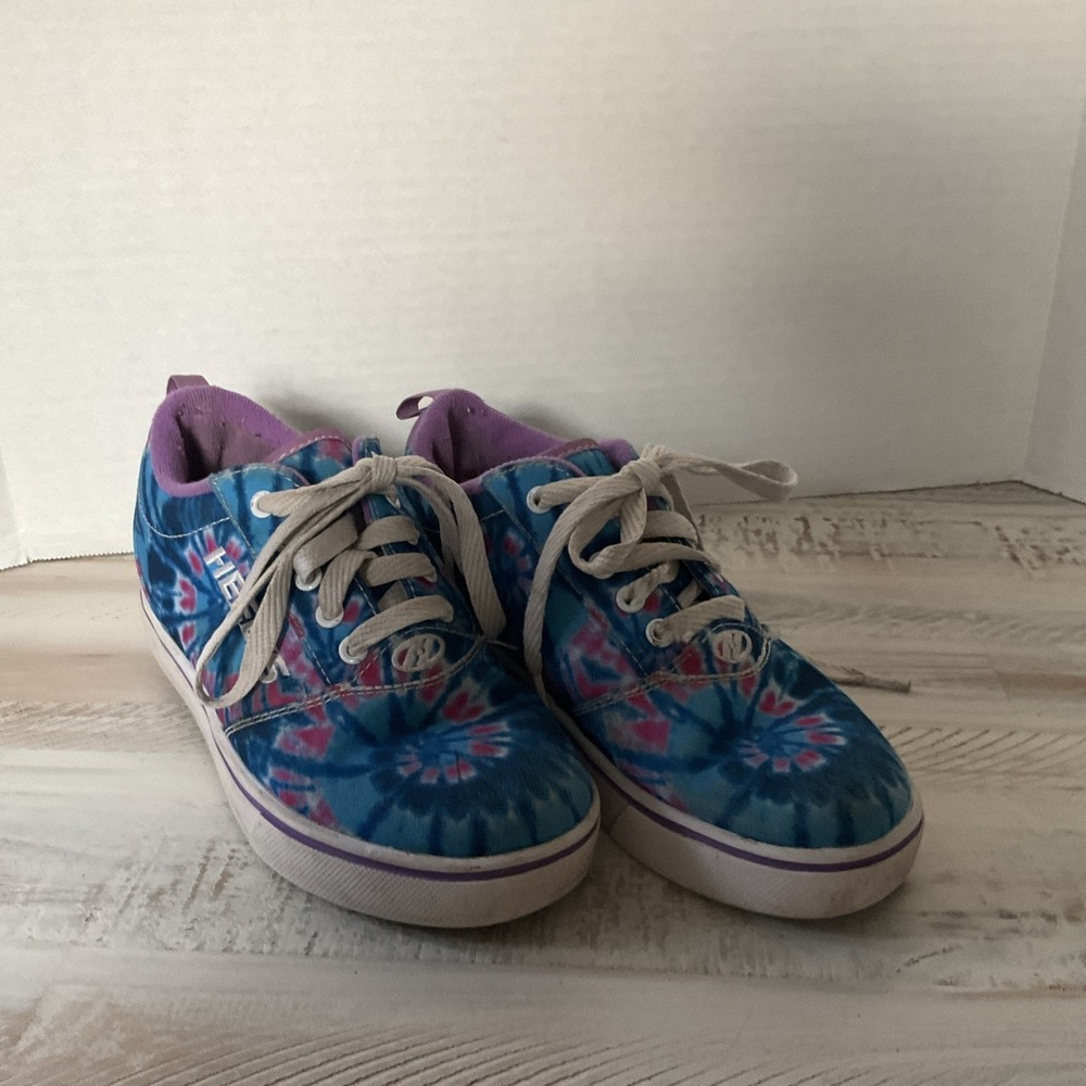 Heelys Pro 20 Tie Dye Rainbow Skate Shoe Sneaker Youths Sz 4 Colorful